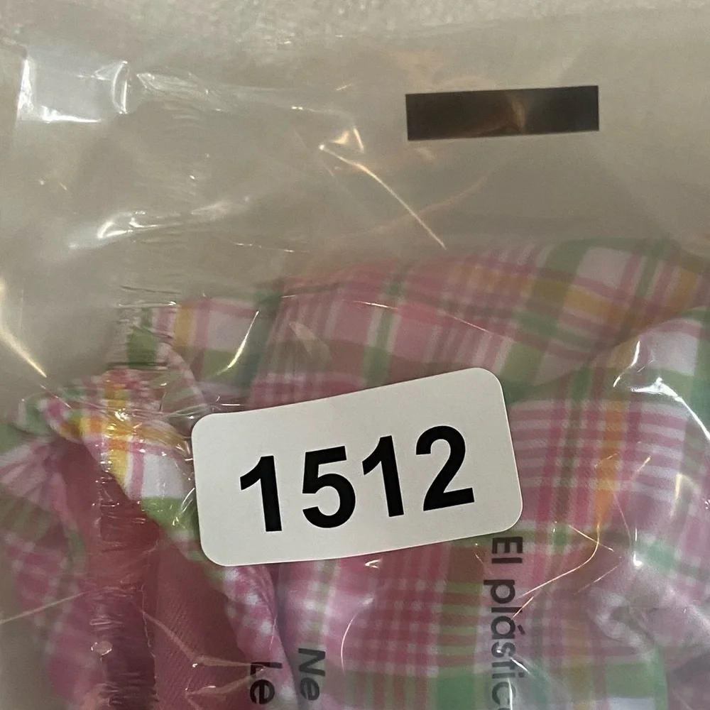 New! Frankie's Bikinis x Pink golden hour strawberry Plaid Bottom 1512